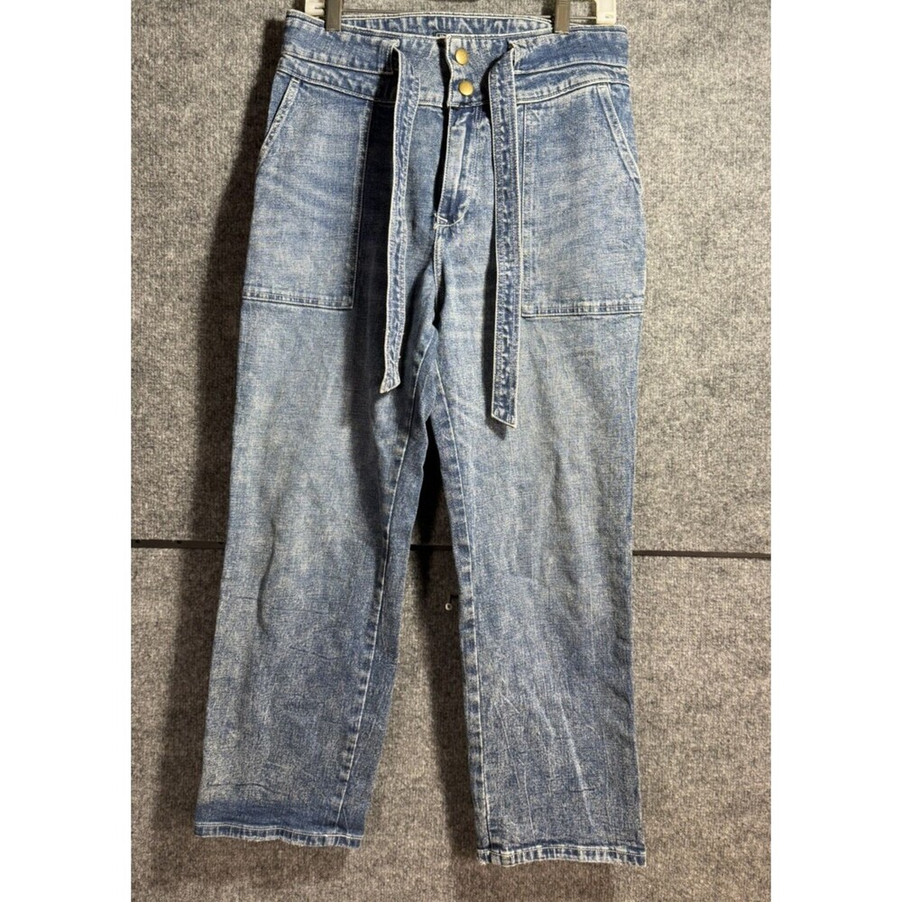 Abercrombie & Fitch Ultra High Rise Straight Jeans Women's Size 31/12 Belted